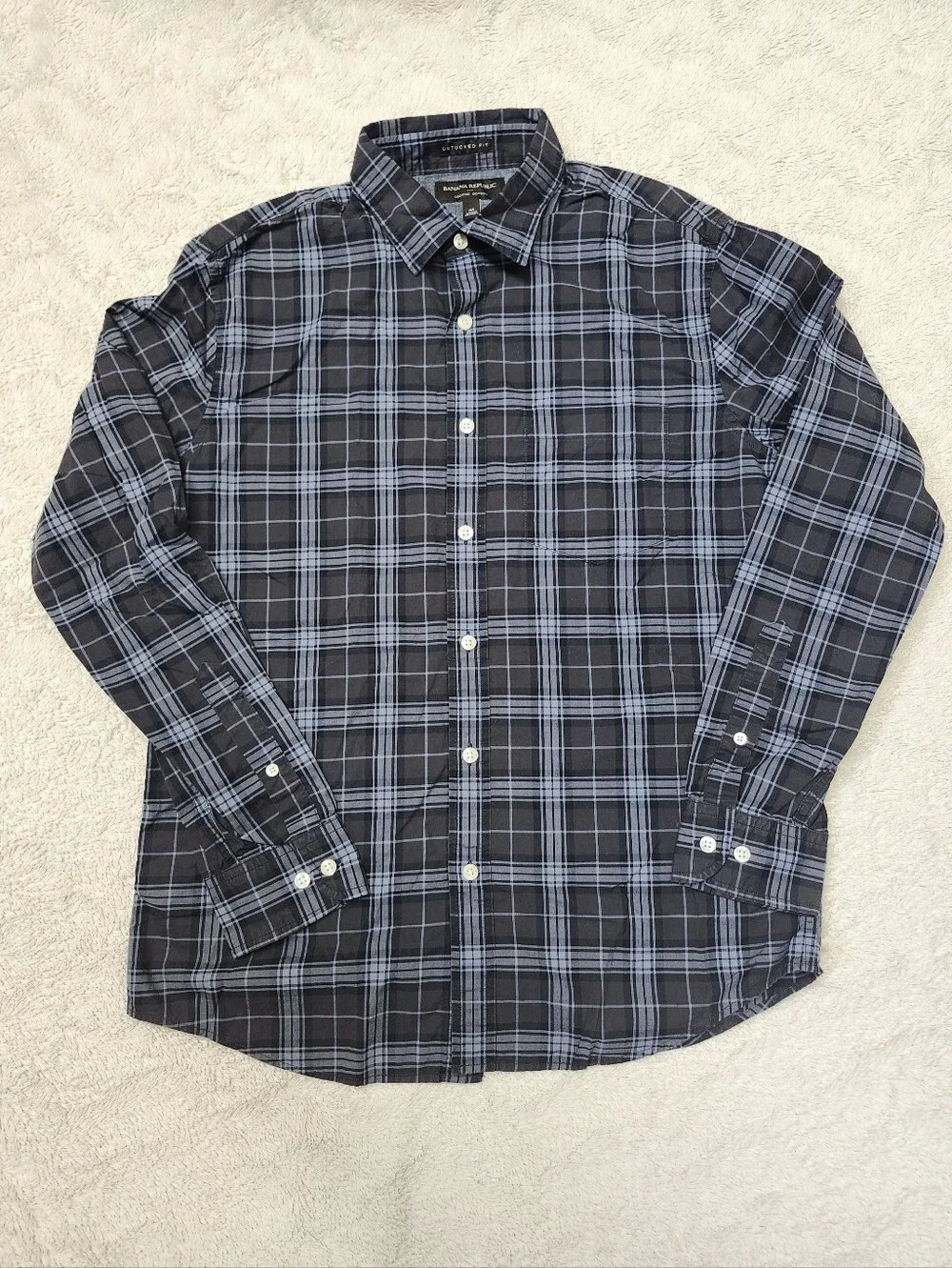 • Banana Republic Men's Long Sleeve Button Up Plaid Shirt Size Medium Multicolor
